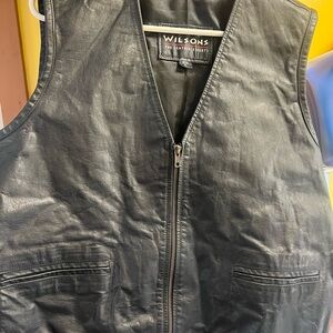 Black Leather Vest by Wilsons men’s xl